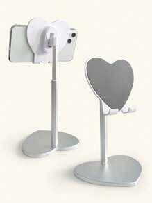 Soporte ajustable de metal con forma de corazón para teléfono de escritorio, compatible con iPhone y teléfonos Android, regalo para cumpleaños, familia y amigos, accesorios para teléfono