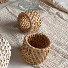 1 pezzo Portatovagliolo in rattan intrecciato fatto a mano, adatto per uso quotidiano