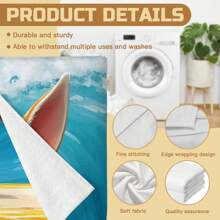 Easter Bunny Surfing With Egg On Wave Super Soft And Cozy Lightweight Printed 75X150cm Large Bath Towel, Quick Drying, Absorbent, Soft And Comfortable, Ultra-Fine Fiber Beach Towel