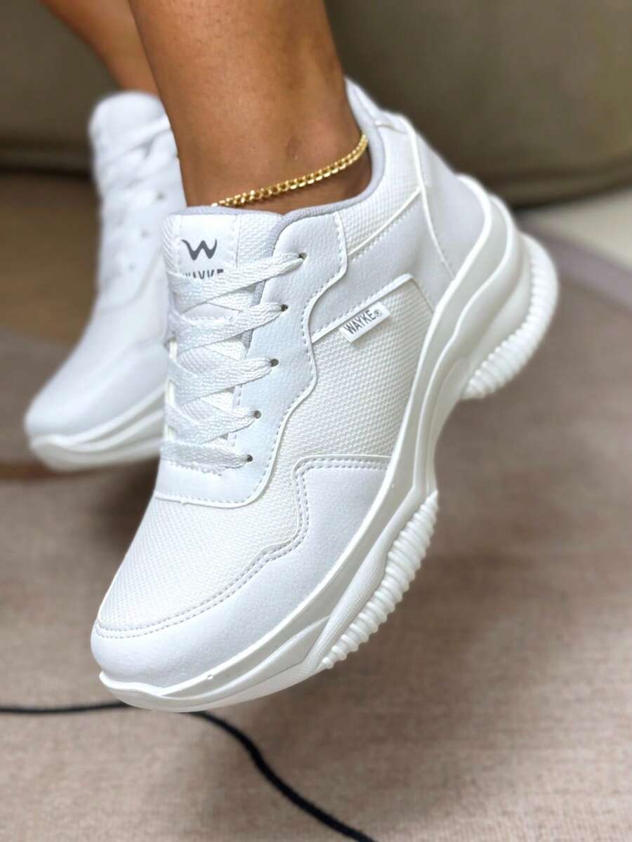 WAYKE Women's Casual Tennis Shoes Comfortable Fashion New Release Super Light - Blanco - Ver 1