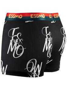 5pcs/Pack Men's Basic Graffiti Printed Seamless Boxer Briefs, Gift Set, Suitable For Summer - Multicolor - View 2