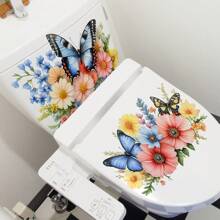 1pc/1set 2pcs Spring Floral Series Toilet Decorative Sticker, Bathroom Decal, Multi-Scenario Use Stickers