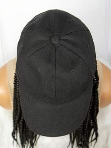 Synthetic Long Box Braid Wig - Includes Baseball Cap - Perfect Braided Baseball Cap Hairstyle For Women - Black - View 7