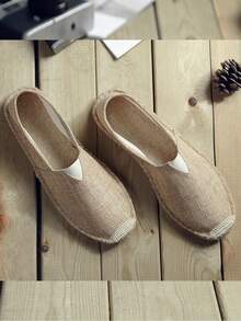 男士乐福鞋 绳底帆布鞋 节日休闲一脚蹬平底布鞋 女士编织透气布鞋 草编防滑渔夫鞋 男女通用绣花底鞋 男女休闲白帆布鞋 黑色一脚蹬 白色平底鞋 军绿色鞋 蓝色一脚蹬（此款复古款鞋头比较窄，脚比较宽的亲建议选大一码，绳底比较硬，手工鞋做工有些粗糙） - 深棕色 - 查看 7