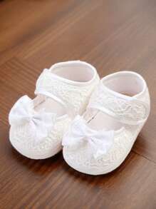 1Pair Newborn Baby Shoes Little Girls Shoes Toddler Baby Ballet Flats Flower Girls Bow Princess Kid Shoes