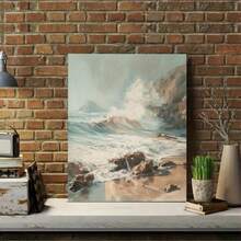 1pc Turtle Beach Landscape Canvas Poster - With Wooden Framed, High Quality Landscape Canvas Printed Art Decoration, Perfect Gift For Family And Friends, Ready To Hang In Living Room, Bedroom, Restaurant, Kitchen, Dormitory - Wall Art Decoration - 06 - 查看 6