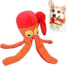 Pet Plush Squeaky Doll - Octopus Shell Shape Puzzle Food Hiding Design, Interactive Teeth Cleaning Chew Doll, Suitable For Medium & Small Cats & Dogs - Multicolor - View 12