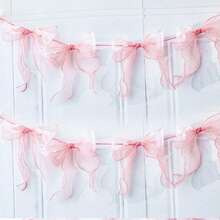 1 Pieza Conjunto de lazos de cinta de organza, lazos decorativos para manualidades para fiesta, envolver regalos, decoración de boda, accesorios DIY, decoraciones de cumpleaños, decoraciones de fiesta, telón de fondo, adecuado para la mayoría de las festividades (12 LAZOS) - Rosa - Ver 4