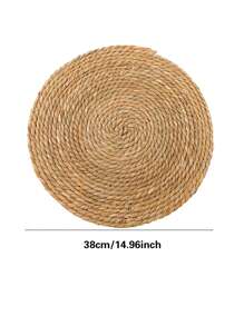 1/4 piezas Individuales tejidos, Individuales redondos de ratán, Individuales hechos a mano de jacinto de agua natural, Individuales rústicos tejidos, Individuales tejidos de estilo country de sauce para mesa, Adecuados para mesa de comedor, hogar, boda