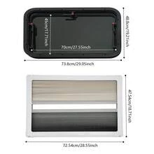 YUNRUX Motorhome Window Caravan Side Window Tinted Hinged Window RV Camper Window - Black and White - View 3