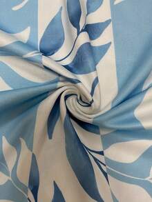 Plus Fall Clothes Three Pieces Color Blocked Printed Set Long Sleeve Cardigan & Tank Top & Long Pants Women Outfit Sets - Baby Blue - View 4