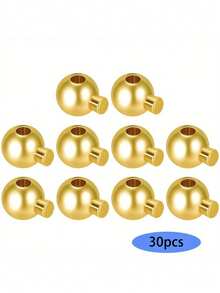 30/10颗铜质压接珠套装 - 高品质圆形金属隔珠，方便制作珠宝、绳端、吊坠、DIY配件等。 - 耐用、不含镍、用途广泛，激发无限创意