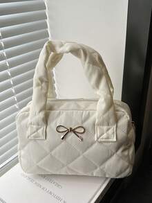 1pc Bowknot Handbag Popular Fashion Casual Bag Popular Handbag, With Sweet And Cute Bow Decoration, Fashionable And Versatile Small Square Bag, Suitable For Girls To Go Out Shopping, Daily Use, Shopping, Sweet And Cute Style Handbag, The Best Choice For Little Girls As Gifts - Bow Handbag - View 11