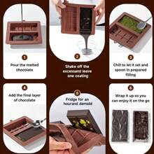 1 pièce/2 pièces Moules à barres de chocolat, moule en silicone pour barres de chocolat aux noix de cajou de format barrette, grand moule à barres de bonbons pour le remplissage, un accessoire pratique pour la cuisine et la cuisson