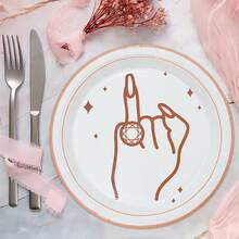 10pcs/20pcs/50pcs Bachelorette Party Paper Plates Ring Finger Disposable 7 Inch Dessert Plates 9 Inch Dinner Plate For Women Bachelorette Party Bridal Showe Hen Party Engagement Party Decorations Party Supplies - Multicolor - View 3