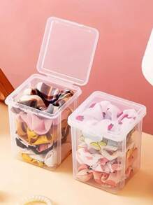 [1/3pcs Clear Stackable Organizer Boxes] Stackable Transparent Hair Accessory Storage Boxes, Dustproof, Waterproof, Moisture-Resistant Plastic Storage Containers For Hair Accessories, Beads, Jewelry Display & Packaging Supplies,Contemporary Plastic Tabletop Containers, Multipurpose Use, Rectangle Shape, Jewelry Boxes