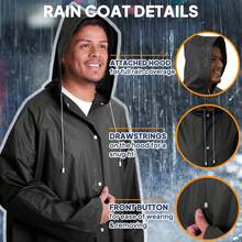 Impermeable unisex de manga larga, abrigo de lluvia con capucha, chaqueta tipo trinchera para exteriores, senderismo, motocicleta, escuela, oficina, hogar, verano, playa, viajes, San Valentín, mascotas, carnaval, primavera, verano, regalos para damas de honor, decoración de habitación, playa, viajes, para hombres, para mujeres, vacaciones, cosas lindas - Multicolor - Ver 7