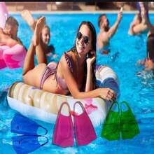 Silicone Diving Fins, Free Diving Training Short Diving Flippers, Professional Swimming Equipment - Pink - View 7