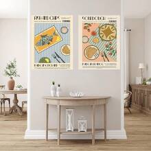 1 件/3 件墙面艺术海报复古咖啡香蕉船寿司拉面复古韩国美食海报精美客厅酒吧美学装饰墙面装饰无框/有框帆布艺术厨房装饰 - 彩色 - 查看 8