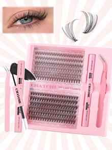 独立 Dolly 睫毛延长套装 - 自然、飘逸、延长睫毛，10D、20D、30D、40D、80D、100D - 卷曲、易佩戴、可重复使用、配有胶水和刷子 - 非常适合日常使用和派对，适合初学者，自然外观睫毛 | 卷曲睫毛 | 可重复使用睫毛、睫毛延长、万圣节礼物、圣诞礼物。 - 黑色 - 查看 11