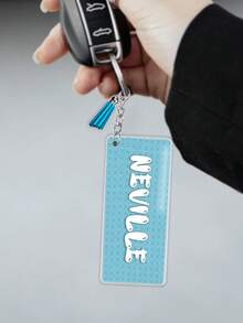 1/2Pcs Personalized Text Keychain Gift, Custom Name Keychains With Tassels, Customized Key Chain, Customizable Acrylic Keyring, 7x3cm, Blue/Pink/Purple, Suitable For Party Gifts, Valentine's Day Gifts, Father's Day Gifts, Mother's Day Gifts, Gifts For Best Friends
