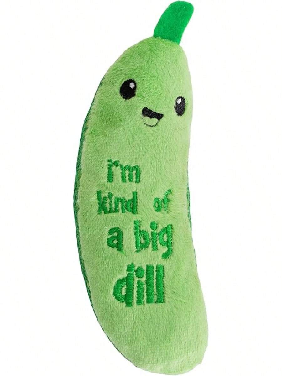 Catstages Crunchy Pickle Kicker Toy With Catnip And Dental Mesh, Pickle Shape, Plush And Crinkle Toy Kicking, Tossing, And Teeth Cleaning, Green - Crunchy Pickle Kicker - 查看 1