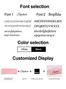 1 PIEZA Estuche para lápices de pana con transferencia térmica personalizada, estuche de almacenamiento de papelería con cremallera, accesorios de escritorio para el almacenamiento de aprendizaje, esenciales de regreso a la escuela (estuche de maquillaje) para estudiantes de secundaria, preparatoria, universidad y principiantes.