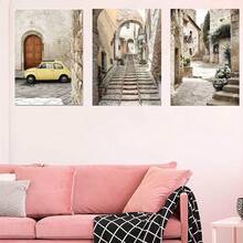 1 pieza/3 piezas de arte de pared, pósters, decoración del hogar, arte de paisaje mediterráneo retro con automóvil, plantas y citas, pintura en lienzo y pósteres impresos sin marco/con marco - Multicolor - Ver 6