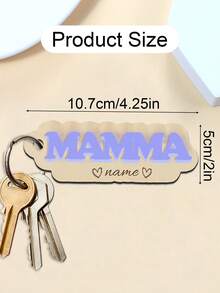 1pc Wooden Mama Keychain With Personalized Kids Names, Custom Mother's Day Gift, Customized Mom Or Grandmother Keychain, Personalized Mom Gift, Gifts For Mom, 10.7x5cm, Vintage, Cute, Adorable, Contracted, Kawaii, Y2K, Stylish, Fall Fashion, Casual, 2000s Fashion