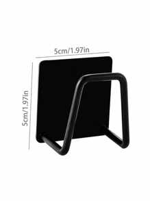 1pc Household Sponge Drain Rack, Small Kitchen Storage Tools, Self-Adhesive Wall Mounted Storage Rack, Space Saving, Durable Stainless Steel Material, Suitable For Kitchen, Bathroom, Necessary Kitchenware Storage Good Things