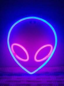 1pc Alien Neon Light, LED Atmosphere Lamp Room Decor Unique Shaped Light, Bedside Desk Decor, Decorative Ambient Light, Boy's Bedroom Decor, Memorialize Family, Or Birthday/Holiday Gift For Couples, Partner, Family, Friend - Personalized, Distinctive Ideal Present
