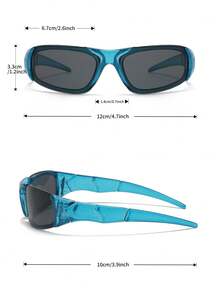 1pc Kids Fashionable Colorful Sports Goggles, Outdoor Cycling Rimless Connected Fashion Glasses, Cute & Personalized For Baby - Multicolor - View 10