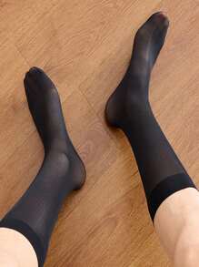 1/3/6 pares de calcetines de rayas verticales para hombre en negro, blanco, azul, calcetines delgados para primavera, verano, otoño, calcetines largos y transpirables negros para negocios