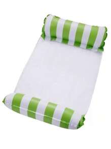 1 Stück faltbares, gestreiftes, aufblasbares 4-Sitz-Fußmattenfloß mit Netzgriffen, Hängematte, Schwimmbad Schwimmkörper