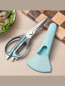 7 合 1 多功能厨房剪刀，带磁性支架，不锈钢锋利刀片，用于切割食物、肉类、鱼类 - 骨头剪刀强力工具剪刀冰箱剪刀户外剪刀易于使用的厨房工具 - 舒适握柄、可拆卸、易于清洁、耐用、锋利、便携