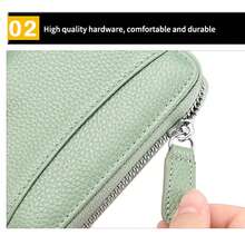 Vintage Genuine Leather Wallet Fashion Casual Solid Color Credit Card Storage Bag & Organizer Women's Simple Versatile Clutch Bag & Coin Purse For Women Wallet Mini Wallet Purse Wallet Coin Wallet - Green - View 5
