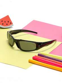 1pc Kids Fashionable Colorful Sports Goggles, Outdoor Cycling Rimless Connected Fashion Glasses, Cute & Personalized For Baby - Multicolor - View 13