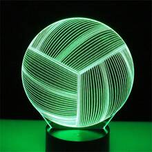 1pc World Cup Soccer Bedside Lamp Acrylic Led Table Lamp With 16 Colors + Crack Base Or 7 Colors + Black Base Or Warm White Mini Night Lamp, Creative Gift For Christmas/halloween Festival - Black - View 10