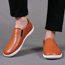 Men's Casual Loafers Comfort Wide Toe Soft Daily Walking Sneakers Classic Slip On Shoes - Light Brown - View 4