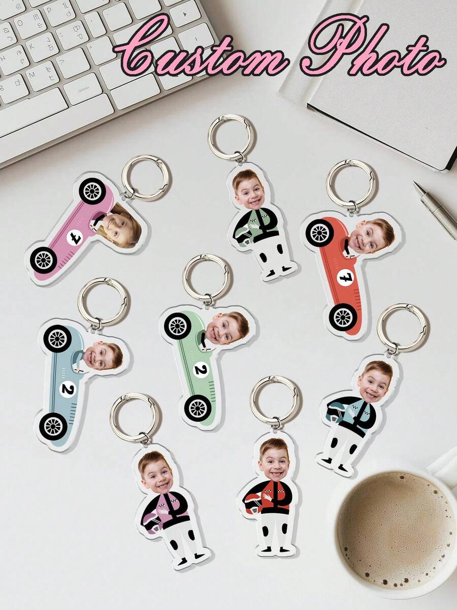 1 件个性化肖像钥匙扣、定制照片、赛车人物钥匙扣、纪念钥匙扣、亚克力钥匙扣、定制钥匙扣、肖像钥匙扣、个性化钥匙扣、独特钥匙扣 - 送给男朋友/女朋友、丈夫/妻子、爸爸/妈妈的特别礼物，适合圣诞节、新年、情人节、生日、周年纪念日、父亲节/母亲节，送给她/他的独特礼物 - 彩色 - 查看 1
