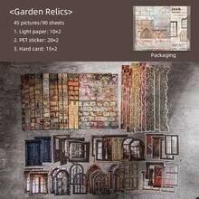 90 件复古剪贴簿套装 - 复古收藏品套装，包含电影/花园/咖啡/日记剪纸、装饰纸贴纸和卡片纸元素，适用于垃圾日记本、拼贴艺术、卡片制作 - 彩色 - 查看 11