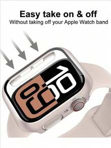 1 pieza Nuevo Estuche para Apple Watch Serie 10 con Protector de Pantalla de Vidrio Templado, Apto para Relojes Apple Watch Ultra/SE/8/7/6/5/4/3/2/1 de 38/40/41/42/44/45/49mm - luz de las estrellas - Ver 3