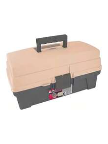 Caja Vanity Para Pesca y Multiusos De Plástico 14 Pul Beige/cafe