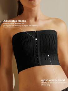 1pc Women Chest Binder Compression Top, Black Color Front Clasp Binding, Transgender, FTM, Lesbian, LGBTQ, Shaping Undergarment