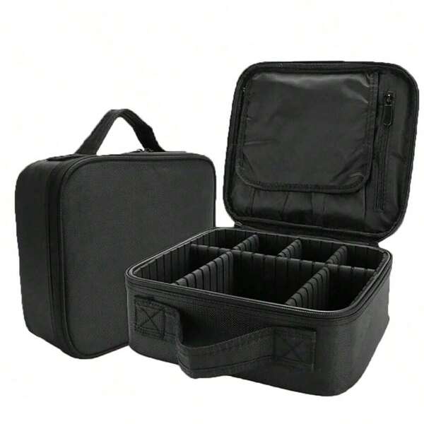 1 pieza Estuche de maquillaje profesional Estuche de belleza Mujer Maletín cosmético impermeable Organizador de maquillaje Caja de almacenamiento de viaje para manicura, Estuche de maquillaje de viaje, Organizador de estuche de maquillaje de gran capacidad Bolsa de maquillaje portátil de viaje con divisores ajustables para mujeres y niñas