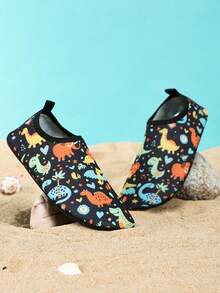 1 双户外沙滩防滑休闲透气卡通动物印花可爱女孩瑜伽/健身/舞蹈鞋 - 黑色 - 查看 4