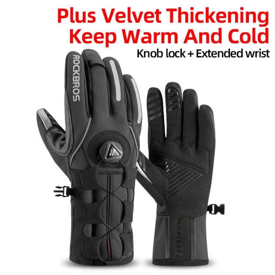 Bike Gloves Cycling Full Finger Half Finger Padded Touchscreen Gloves - L - View 1