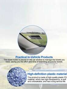 2/5/10/20 件透明硅胶汽车挡风玻璃票夹，透明硅胶汽车挡风玻璃票夹，透明汽车停车票证，汽车紧固卡，钞票夹 - 适用于汽车、房车 | 耐用的停车许可证和票证整理器，易于访问的设计 - 彩色 - 查看 2