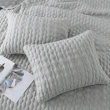 Blue Quilt King Size Bedding Sets With 2 Pillow Shams, Lightweight Soft Bedspread Coverlet, Quilted Blanket Thin Comforter Bed Cover All Season, 3 Pieces, 104x90 Inches, All - Season Bedding - 灰色 - 查看 11