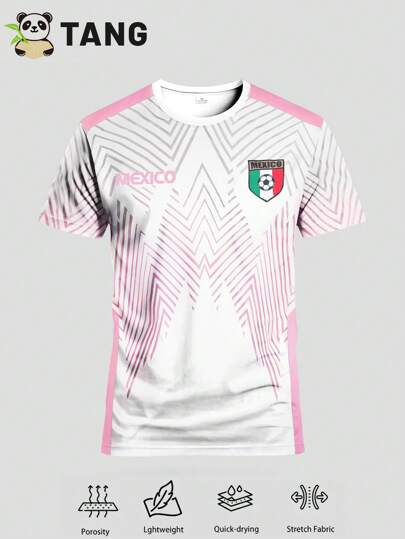 Mexico Men's Soccer Jersey, Comfortable Soccer Shirt For Soccer Match, Sports Team, Short Sleeve Sportswear
